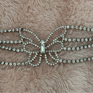 Elegant Silver Butterfly Rhinestone Belt sets